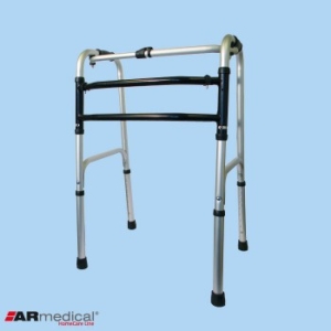 Balkonik aluminiowy składany, krocząco-stały. Podwójna rama H