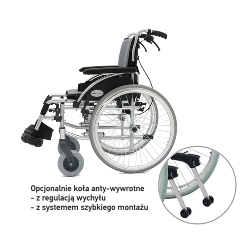 Wózek inwalidzki aluminiowy ERGONOMIC