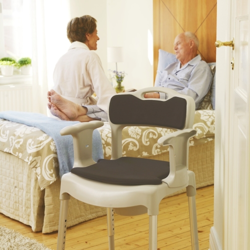 Etac Swift Commode - krzesełko toaletowe (wielofunkcyjne) z wyjmowanymi: podłokietnikami i oparciem (130 kg)