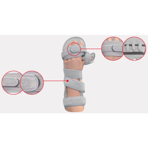Plastyczna orteza ręki i przedramienia z ujęciem dłoni i kciuka oraz separatorem palców AM-SDP-K-01