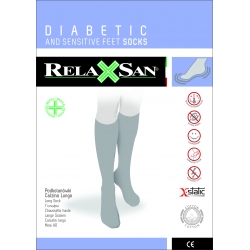 Podkolanówki bezuciskowe dla diabetyków ze srebrem (X-Static), RelaxSan Art. 550L