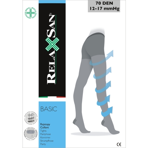 Rajstopy przeciwżylakowe uciskowe 70 DEN, ucisk 12-17 mmHg RelaxSan Basic - Art. 780