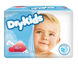 Dry Kids XL+ (15-30 kg), pieluchy dla dzieci, 30 sztuk