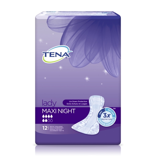 TENA Lady Maxi Night, specjalistyczne podpaski, 12 sztuk